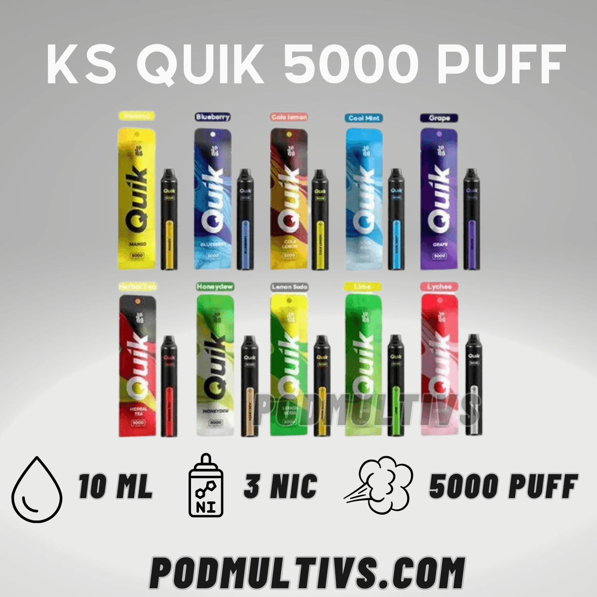 KS Quik 5000 Puffs - พอตใช้แล้วทิ้ง ราคาส่ง