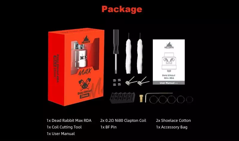 HELL VAPE Dead Rabbit Max RDA package