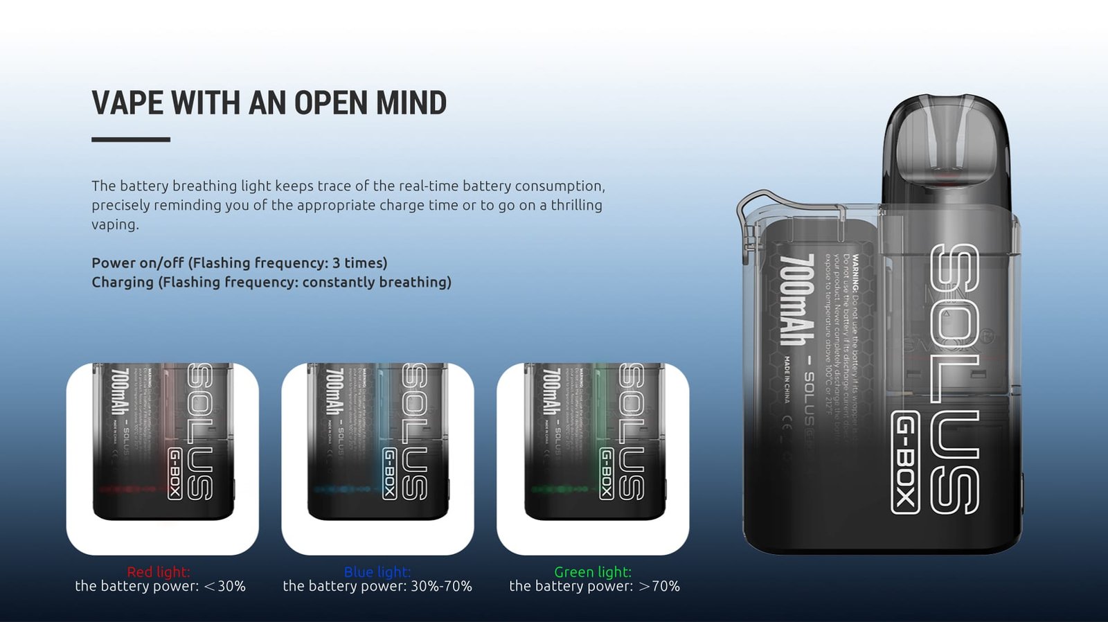 SMOK SOLUS G BOX Battery Status