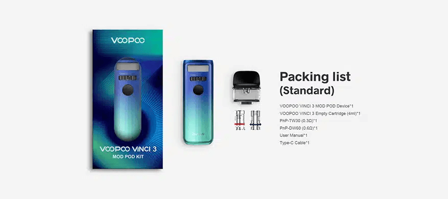 VOOPOO VINCI 3 Packing List