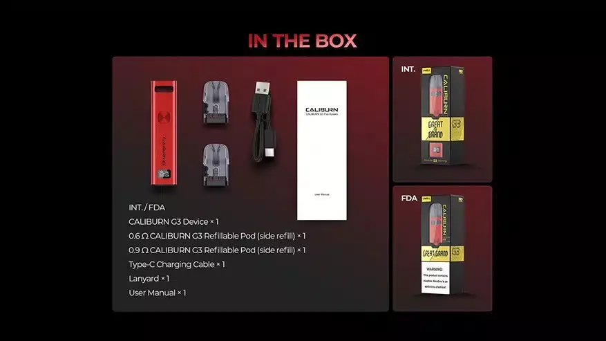uwell caliburn g3 package