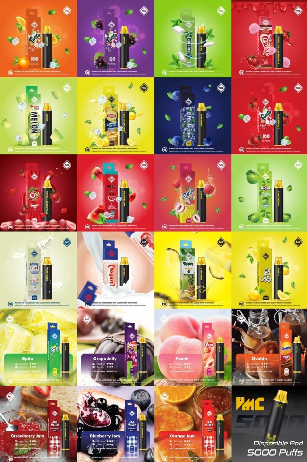 Pod VMC 5000 Puffs ตามรสชาติที่ต้องการได้