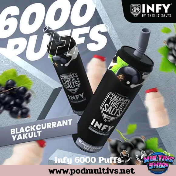 Infy 6000 Puffs Blackcurrant Yakult แบล็คเคอเร้น โยเกิร์ต