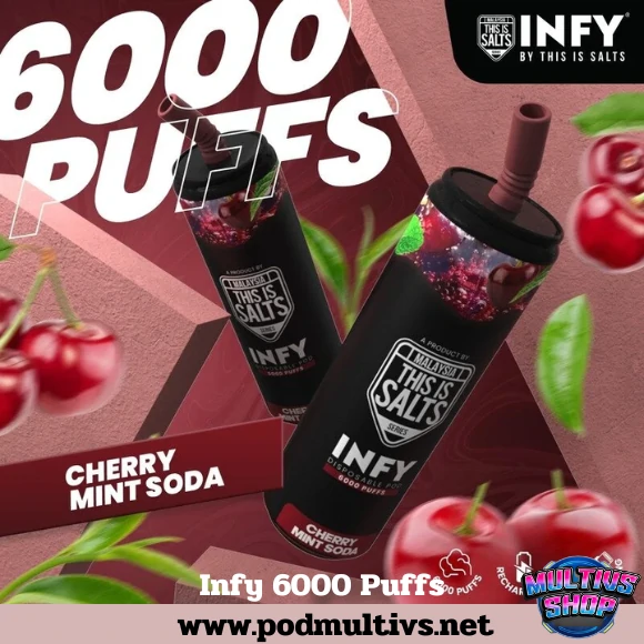 Infy 6000 Puffs Cherry Mint Soda เชอร์รี่มิ้นท์โซดา
