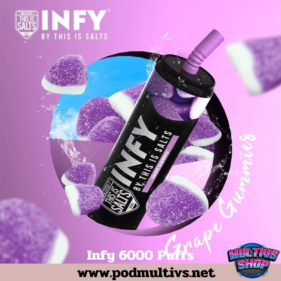 Infy 6000 Puffs Grape Gummies องุ่นลูกอม