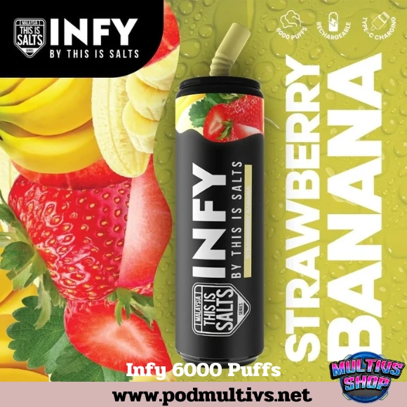Infy 6000 Puffs Strawberry Banana สตรอว์เบอร์รี่กล้วย
