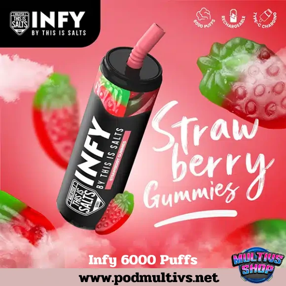 Infy 6000 Puffs Strawberry Gummies สตรอว์เบอร์รี่ลูกอม