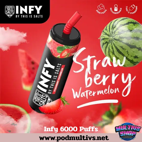 Infy 6000 Puffs Strawberry Watermelon สตรอว์เบอร์รี่แตงโม