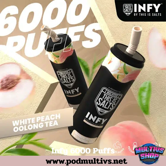 Infy 6000 Puffs White Peach Oolong Tea ไวท์พีชอู่หลง