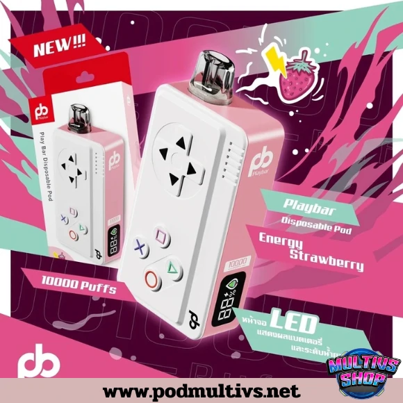Playbar 10000 Puffs Energy Strawberry เรดบูลสตรอว์เบอร์รี Playbar 10000 Puffs Energy Strawberry เรดบูลสตรอว์เบอร์รี