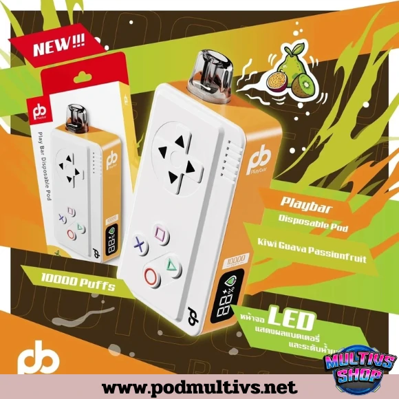 Playbar 10000 Puffs Kiwi Guava Passion Fruit กีวี่ฝรั่งเสาวรส Playbar 10000 Puffs Kiwi Guava Passion Fruit กีวี่ฝรั่งเสาวรส