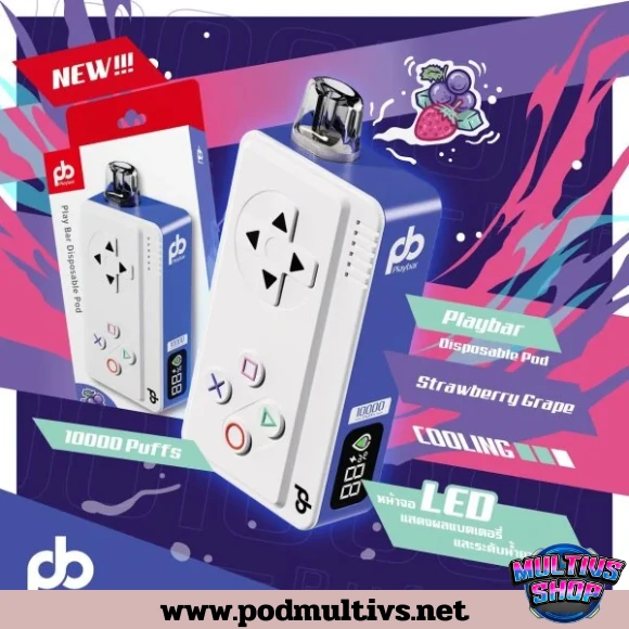 Playbar 10000 Puffs Strawberry Grape สตรอว์เบอร์รีองุ่น Playbar 10000 Puffs Strawberry Grape สตรอว์เบอร์รีองุ่น