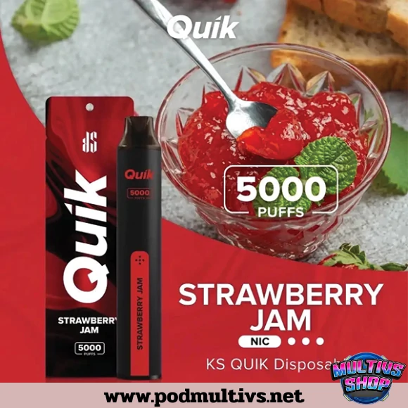 Quik 5000 Puffs Strawberry Jam แยมสตรอว์เบอร์รี Quik 5000 Puffs Strawberry Jam แยมสตรอว์เบอร์รี