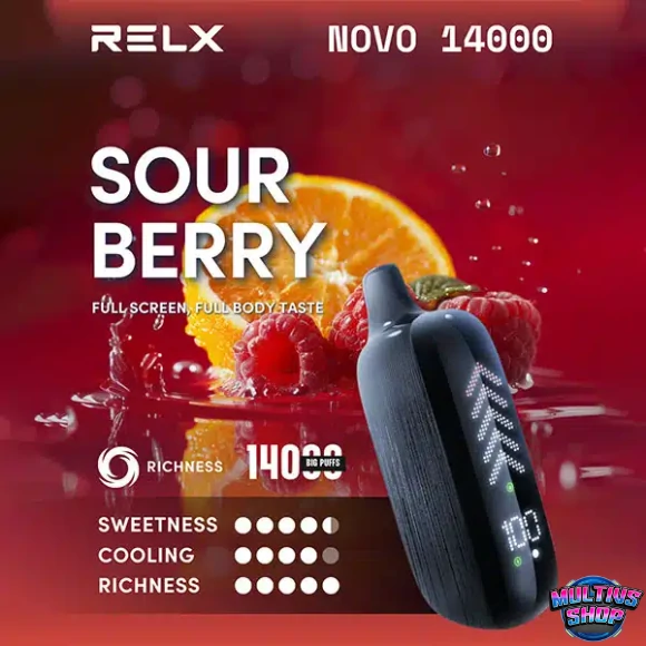 Relx Novo 14000 Puffs Sour Berry
