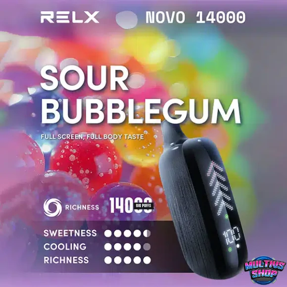 Relx Novo 14000 Puffs Sour Bubblegum