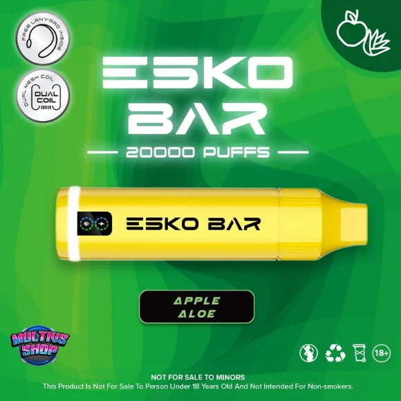 Esko Bar 20000 Puffs Apple Aloe แอปเปิ้ลว่านหางจระเข้