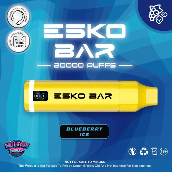 Esko Bar 20000 Puffs Blueberry Ice บลูเบอร์รี่