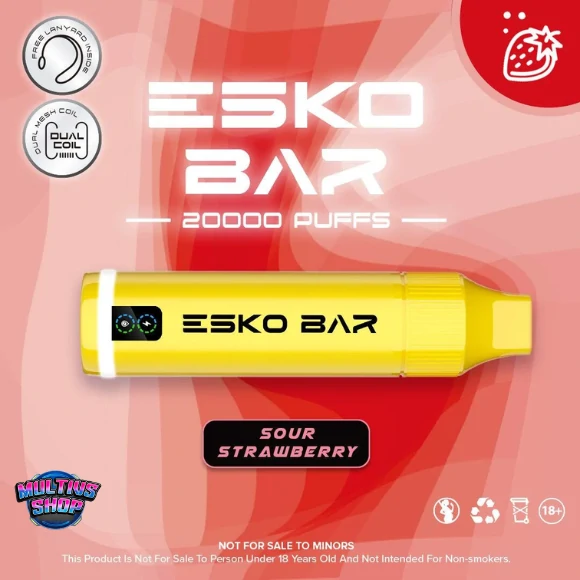 Esko Bar 20000 Puffs Sour Strawberry สตรอว์เบอร์รี่ โซดา