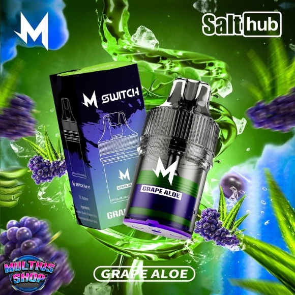 หัวพอต M Switch 15000 Puffs Grape Aloe กลิ่นองุ่นว่านหางจระเข้