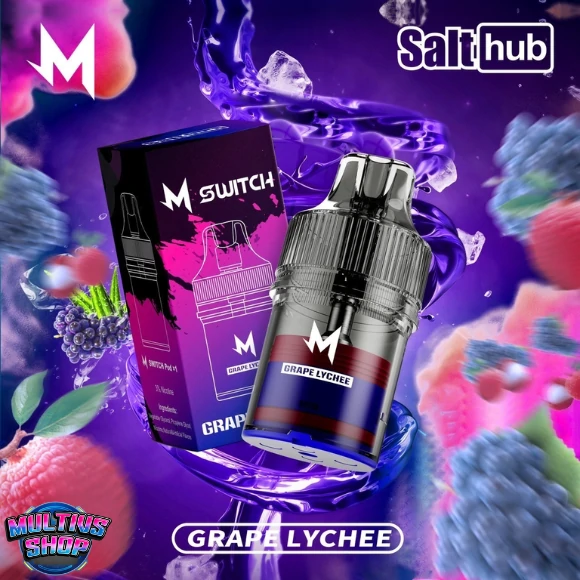 หัวพอต M Switch 15000 Puffs Grape Lychee กลิ่นองุ่นลิ้นจี่