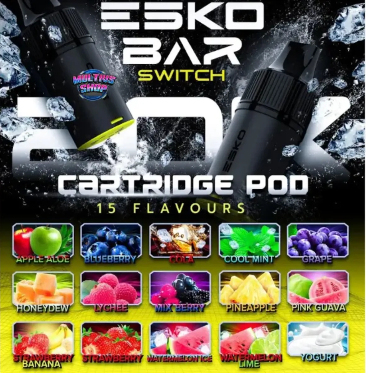 esko switch 20k puffs พอตเปลี่ยนหัวกลิ่นชัด ฟีลสูบดี